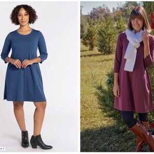 WoolX Rissa- A Line Dress (with pockets), INK BLUE- Size SMALL (NWOT)